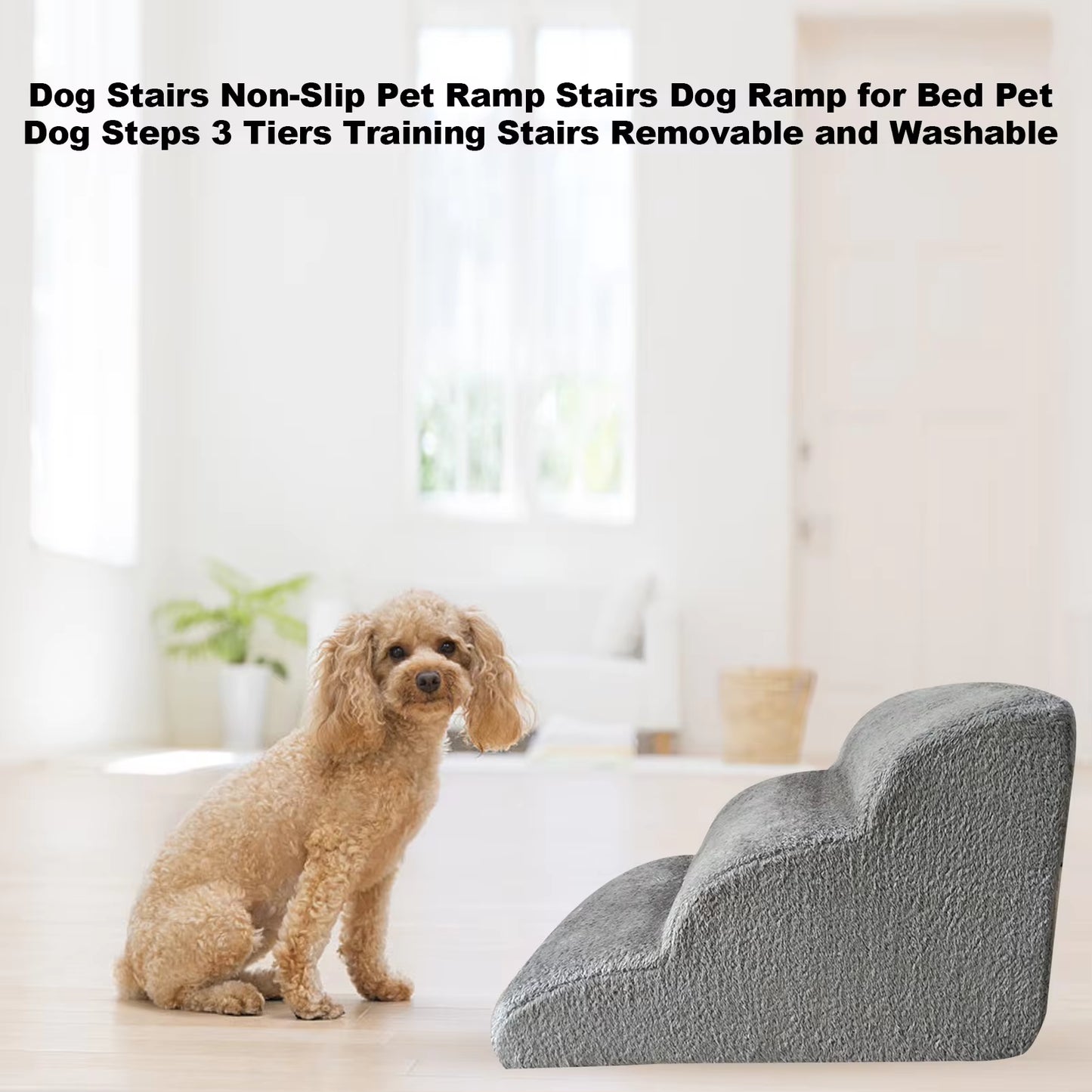 CatDog 3-Tier Pet Ramp - Non-Slip & Machine Washable