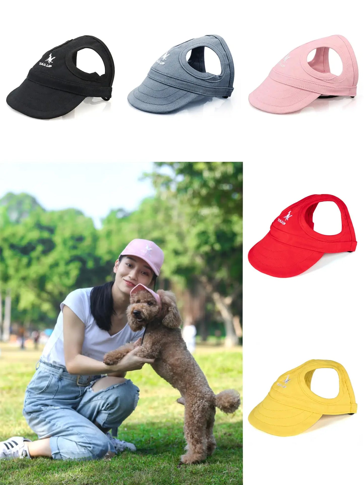 Adjustable Dog Sun Hat - UV Visor & Ear Holes