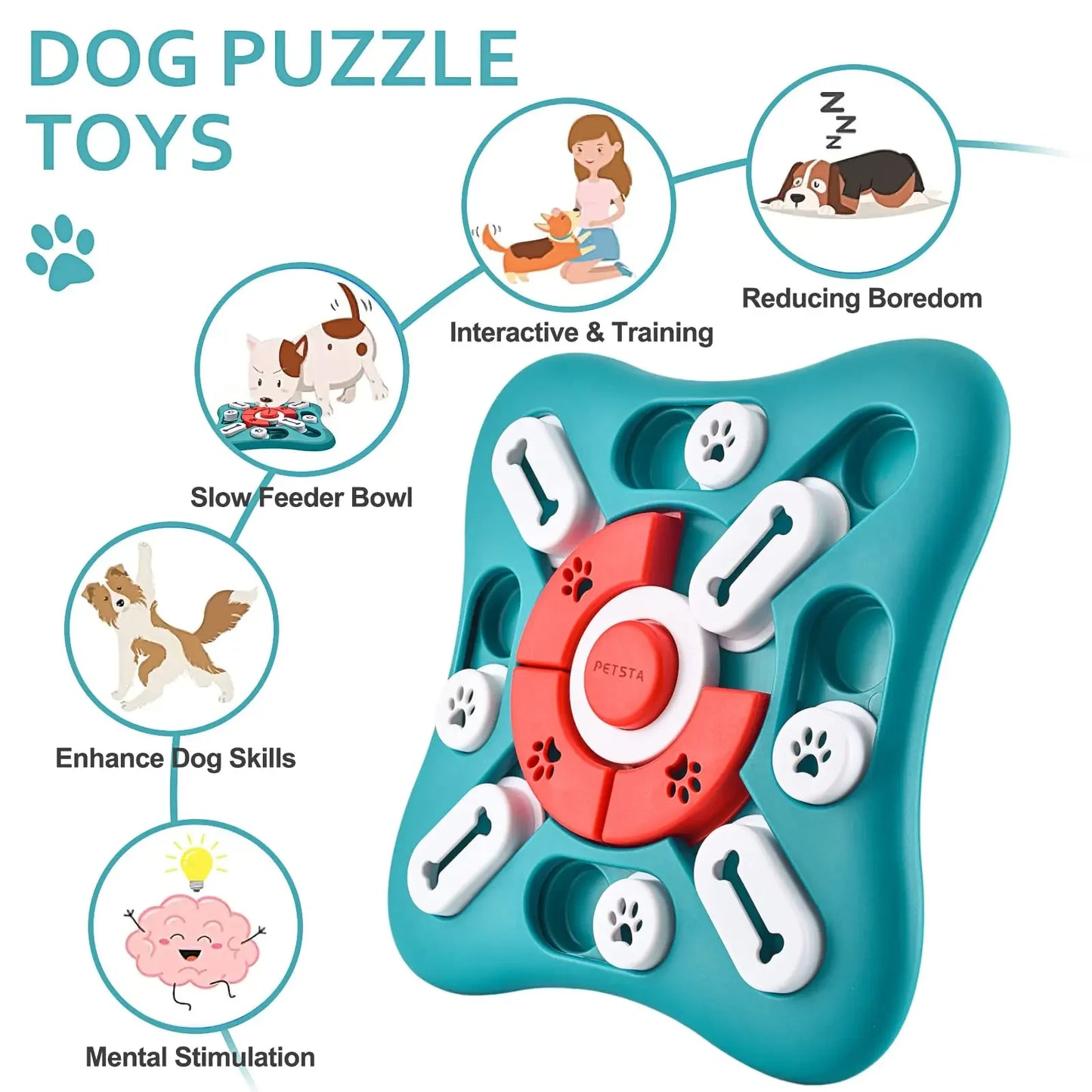 CatDog 3-in-1 Puzzle Toy - Treat Dispenser & Slow Feeder