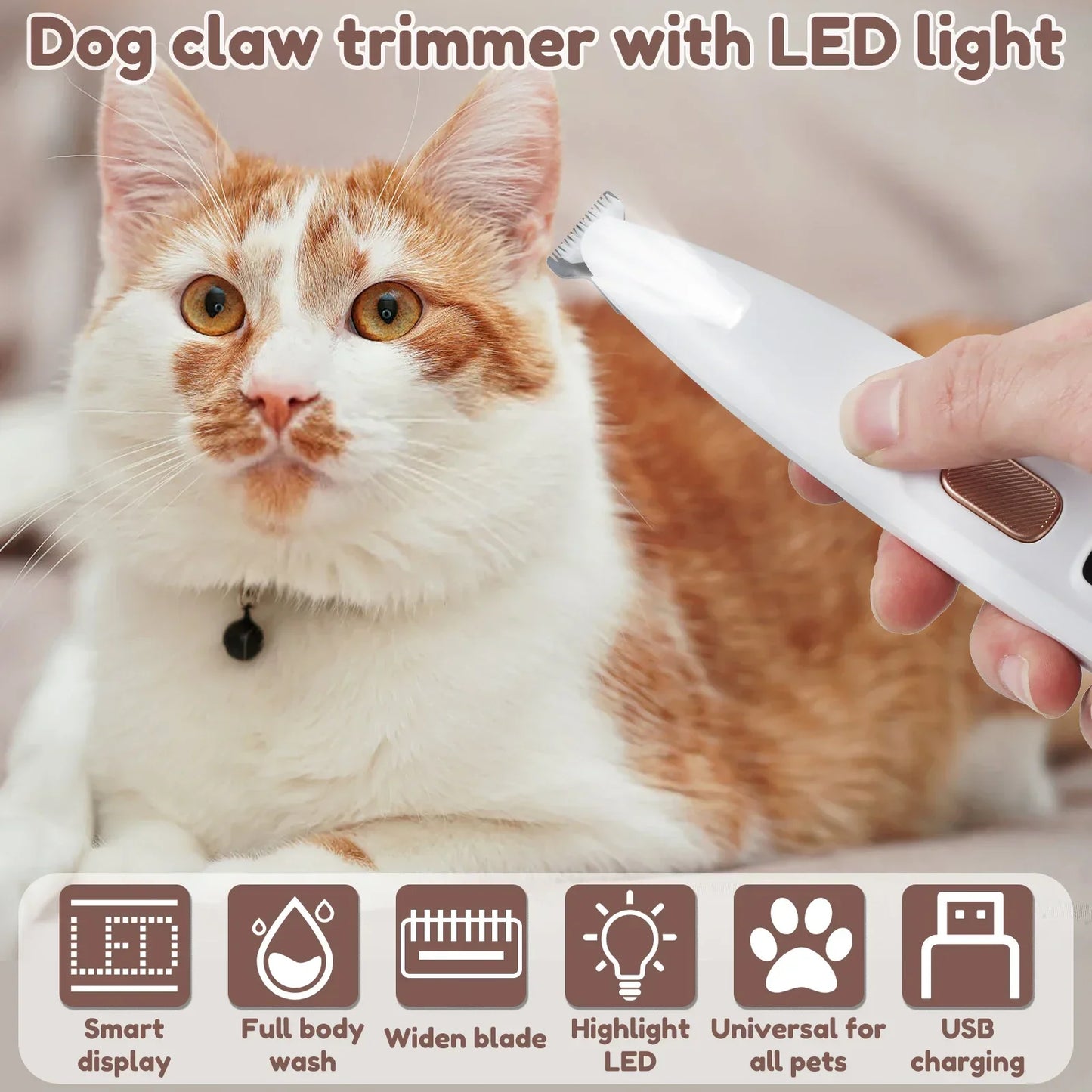 CatDog LED Paw Trimmer - 18mm Blade & Waterproof