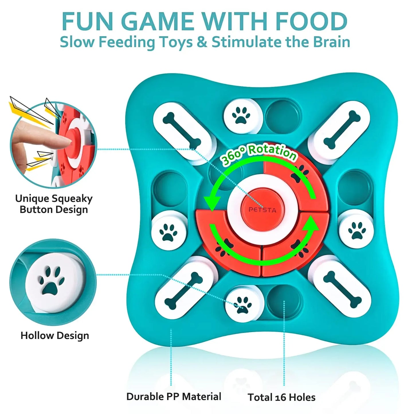 CatDog 3-in-1 Puzzle Toy - Treat Dispenser & Slow Feeder