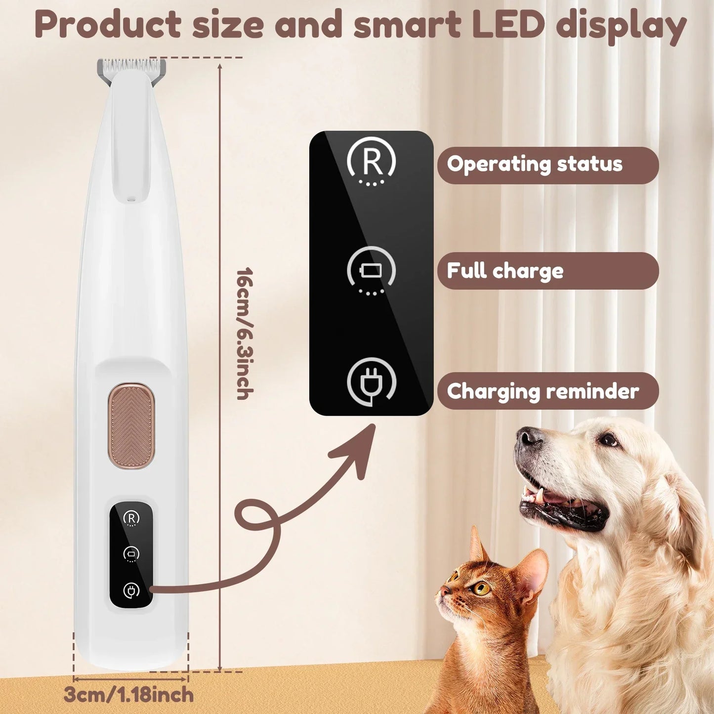 CatDog LED Paw Trimmer - 18mm Blade & Waterproof