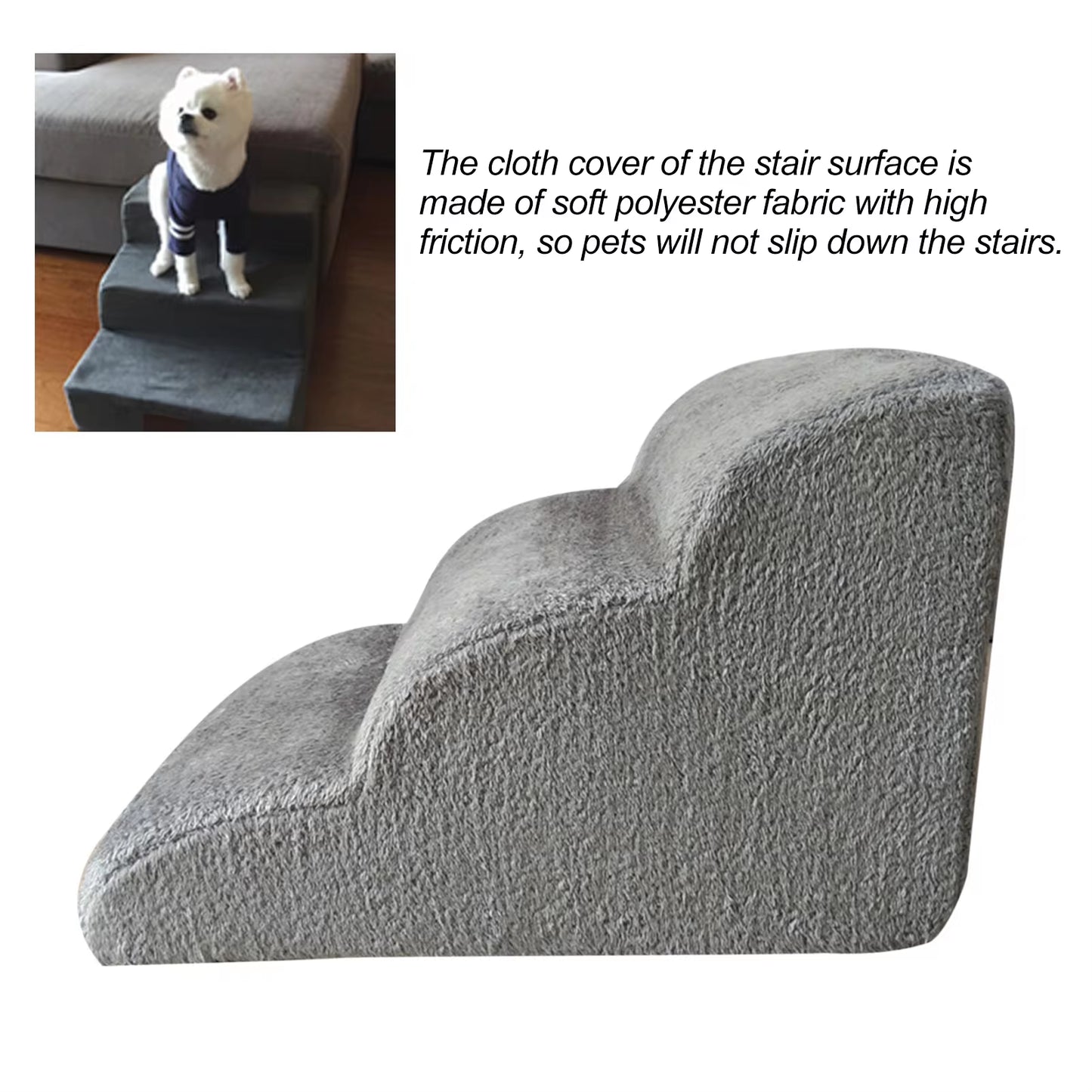 CatDog 3-Tier Pet Ramp - Non-Slip & Machine Washable