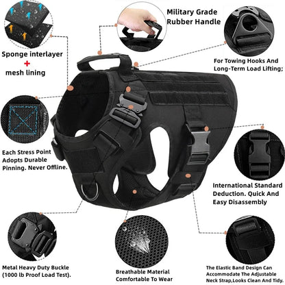 CatDog Tactical Dog Vest - 1050D Nylon & MOLLE Compatible