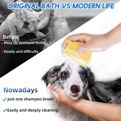 CatDog 2-in-1 Shampoo Brush - Silicone Massage Comb