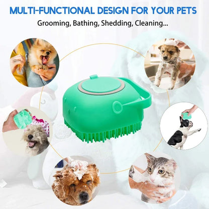 CatDog 2-in-1 Shampoo Brush - Silicone Massage Comb